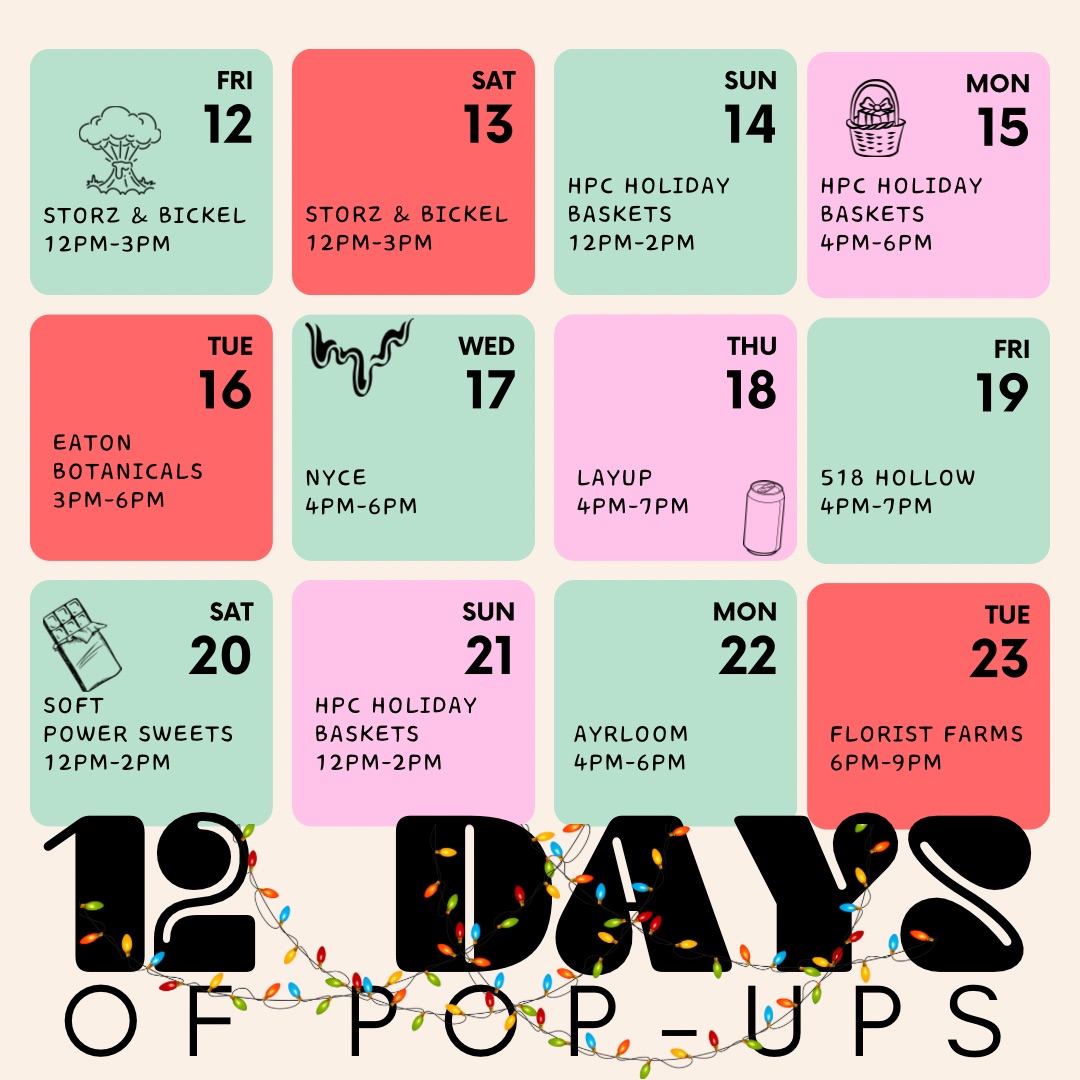 12 DAYS OF POP UPS