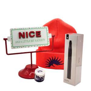 Naughty Or NYCE Bundle NYCE Jetfuel Gelato Live Rosin. Puffco Plus, plus a High Peaks Canna Beanie. 