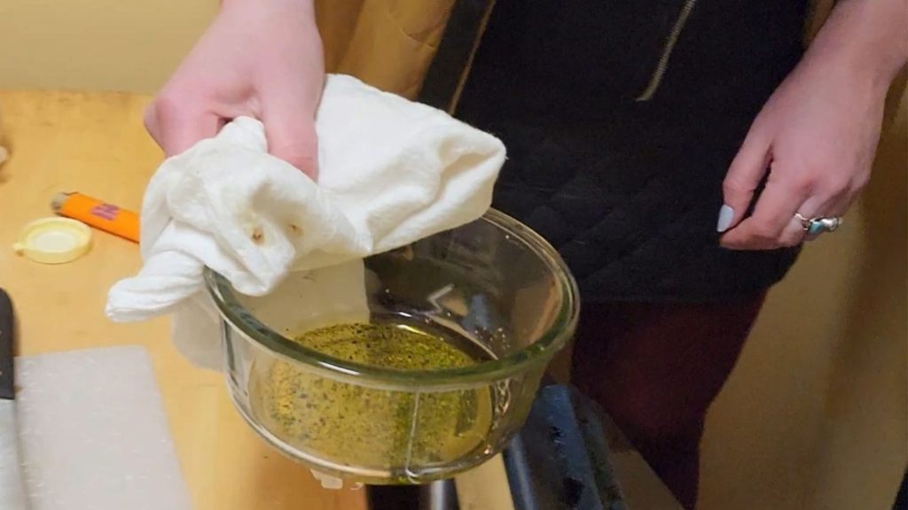 Infusing white truffle oil with cannabis flower